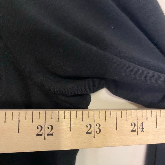 J Jill Black Long Open Sweater Cardigan Teacher Long Sleeve Tie Front Medium - Picture 11 of 12